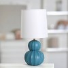 Simple Designs Chic Glow Stacked Double Gourd Ceramic Table Lamp Stylish Teal White Shade - 4 of 4