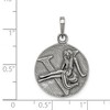 Black Bow Jewelry Sterling Silver Virgo the Virgin Zodiac Embossed Circle Pendant - 4 of 4