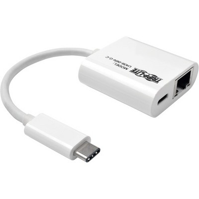 Tripp Lite USB-C to Gigabit Ethernet Network Adapter w/ USB-C Charging Port - USB 3.1 - 1 Port(s) - 1 - Twisted Pair