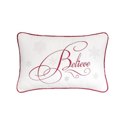 C&F Home 14" x 22" Believe Embroidered Christmas Holiday Throw Pillow