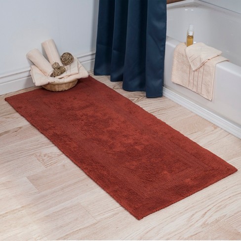 Hastings Home Reversible Cotton Bathroom Runner - 60" X 24", Red : Target