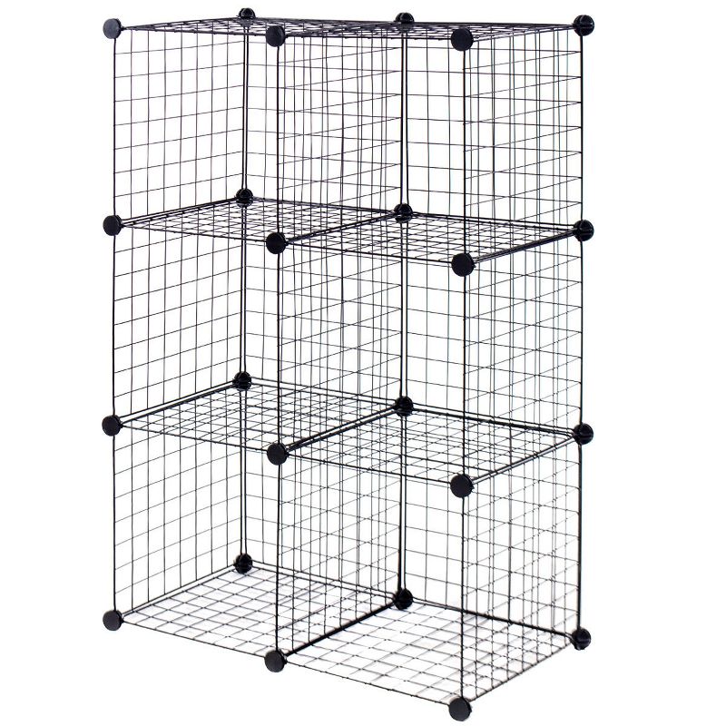 Costway 6 Cube Grid Wire Organizer Wardrobe Shelves Bookcase DIY, 2 of 6
