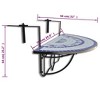 vidaXL Hanging Balcony Table, Blue and White Mosaic - 4 of 4