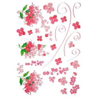 Slickblue Folk Flowers Large Wall Decals – Vinyl Stickers for Home Décor in Living Room & Bedroom 19.7" x 27.6"