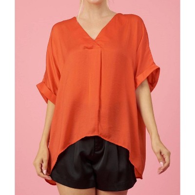 Women's V-Neck High-Low Top - GLAM