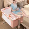 Infans Folding Baby Bassinet w/ 4 Adjustable Heights, Retractable Feet Pink - 4 of 4
