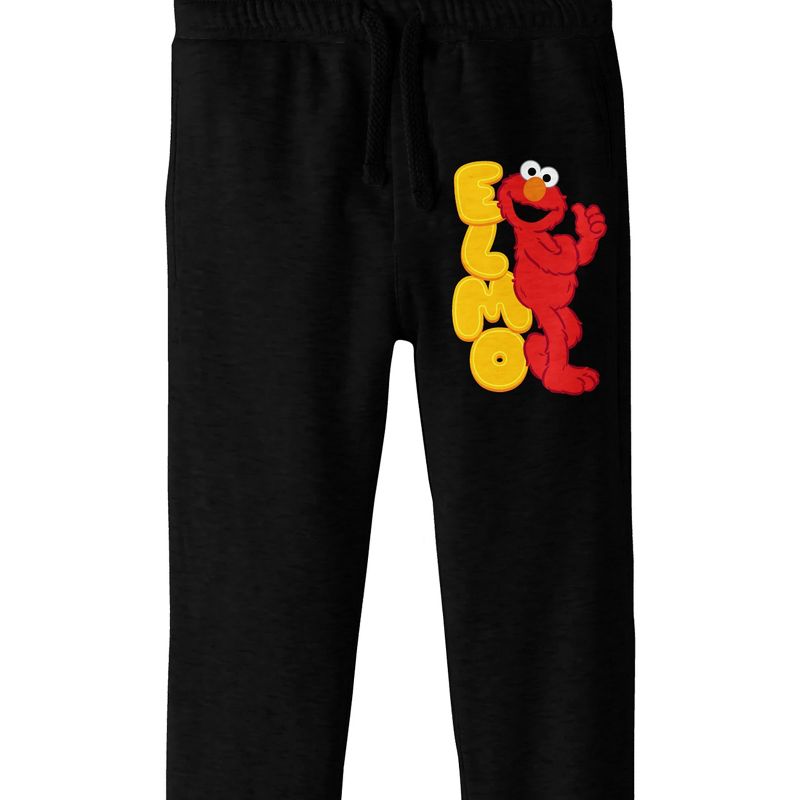 Sesame Street Core Elmo Graphic Boy's Black Jogger Pants, 2 of 4