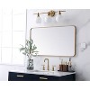 Elegant Lighting Soft corner metal rectangular mirror 22x40 inch in Brass - 3 of 4