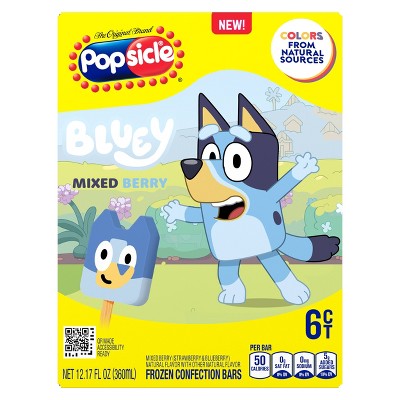 Popsicle Bluey Mixed Berry Frozen Confection Bar – 12.17 fl oz/6ct