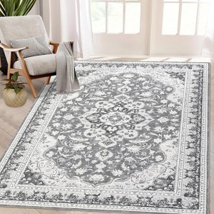Washable Area Rug for Living Room, Bedroom, Dining, Vintage, Non-Slip, Stain-Resistant - 1 of 4