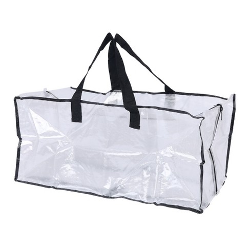REGALWOVEN Clothes Storage Bags Moving and Foldable Bags with Handles Clear 29 13 14.5in