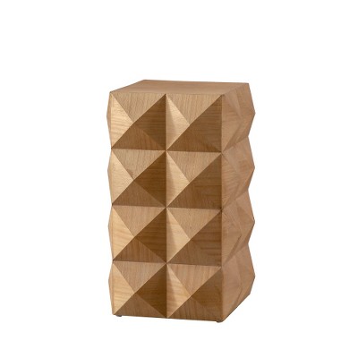 LIVAREEmlen 23.62"Height Three-dimensional Embossed Pattern Design Retro Coffee Table,Retro Wooden Side Table