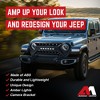 AMERICAN MODIFIED Armor Grille w/ LED Off-Road Lights and Camera Bracket Compatible with 2018-2023 Jeep Wrangler JL and Gladiator JT, Matte Black - 3 of 4
