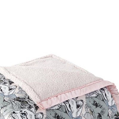 Twin Cat Collage Micro Flannel Sherpa Reversible Electric Blanket