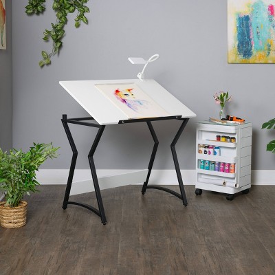 36" Wide Adjustable White and Black Craft Drawing Table