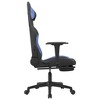 vidaXL Massage Gaming Chair with Footrest Black and Blue Fabric - 4 of 4