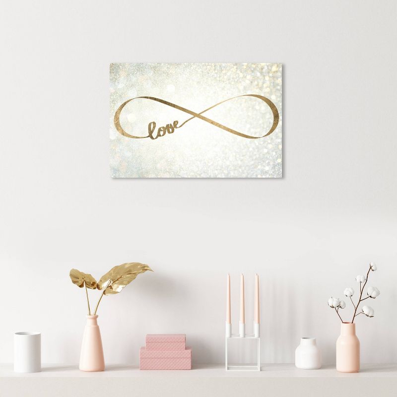 16&#34; x 24&#34; Sparkle Love Typography and Quotes Unframed Canvas Wall Art in Gold - Oliver Gal, 4 of 5