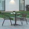 Emma and Oliver 27.5'' Square Aluminum Indoor-Outdoor Table Set with 2 Slat Back Chairs - 2 of 4