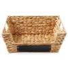 Casafield (Set of 2) Water Hyacinth Seagrass Pantry Baskets with Handles and Chalkboard Labels, Wide Woven Storage Baskets for Kitchen Shelves - 4 of 4