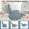 GDFStudio Darren Modern Genuine Leather Upholstered Swivel Rocker Chair with Charge Port and Recliner Button, Blue - 3 of 4