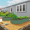 Aghana Digitals 2PCS Cream White Galvanized Steel Raised Garden Beds with Metal Stakes, Open-Bottom - 3 of 4