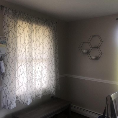 Abstract Geometric Embroidery Light Filtering Rod Pocket Curtain Panel -  No. 918 : Target