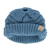 C.C Girl's One Size (2-5) Pony Tail Solid Cable Knit Winter Beanie - 2 of 3