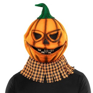 Morris Costumes Scarecrow Pumpkin Head Halloween Costume Mask - Orange - 1 of 2