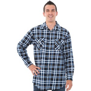 ADR Mens Flannel Shirt, Long Sleeve Cotton Top - 1 of 3