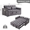 TiramisuBest 52" Black Velvet 3-in-1 Sofa Bed, Modern Convertible Futon with Adjustable Back & Pillow for Bedroom - 4 of 4