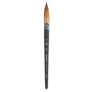 Princeton Aqua Elite Quill Brush, Synthetic Bristles, Short Handle Watercolor Paintbrush, Matte Black, Size 6, 1 Count - 1 of 4