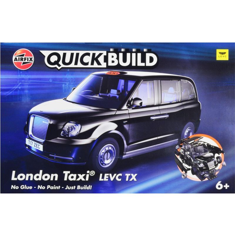 Skill 1 Model Kit London Taxi LEVC TX Black Snap Together Painted Plastic Model Car Kit by Airfix Quickbuild, 1 of 4