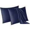 Circles Home Premium Sateen Cotton Blend Standard Envelope Pillowcase -  Navy (2 Pack) - 2 of 4