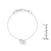 Slickblue Interlocked Hearts Bracelet for Women, 0.12ct CZ, Rhodium Plated, 7" Chain + 1" Extender, Lobster Clasp - 2 of 3