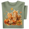 Collections Etc Adorable Fall Kittens and Pumpkin Short Sleeve Graphic Tee - 2 of 4