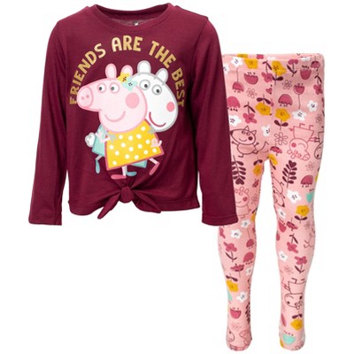 Peppa Pig Pullover Long Sleeve Graphic T-shirt & Leggings Pink/purple ...