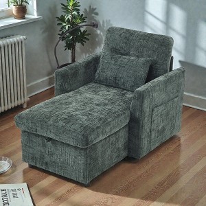 Mshliw Chenille Upholstered Recliner Chair, Single Sofa, Hidden Storage Compartment and Side Pockets for Living Room or Bedroom - 1 of 4