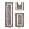 Hotel Bath Rug 100% Premium Cotton Tufted Weave Two Tone Reversible 3 Piece Bathroom Rug Set, Super Soft & Water Absorbent, Machine Washable Bathmat - 2 of 4
