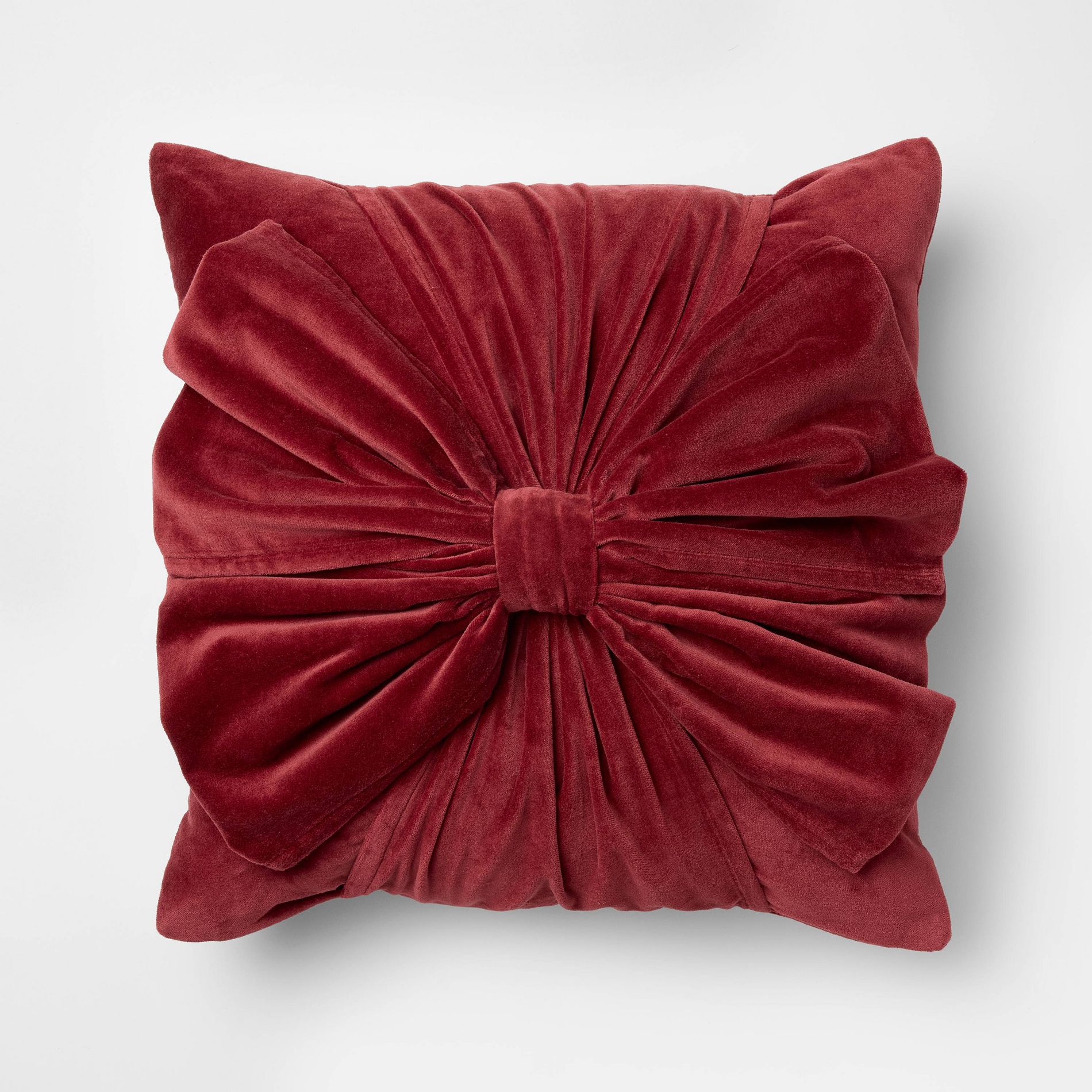 20"x20" Velvet Bow Throw Pillow - Threshold™ designed with Studio McGee
