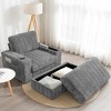EHMKNP 42" Oversized Chaise Lounge Indoor Sofa Chair – Upholstered Deep Seat  Sleeper Couch with Storage Ottoman - 3 of 4