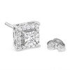 Haus of Brilliance Silver 1/4 Cttw Princess and Round Cut Diamond Halo Stud Earrings - 4 of 4
