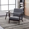 TiramisuBest Mid-Century Accent Chair & Coffee Table Set,Vintage Luxury Design, Beige Leisure Chair & Walnut-Tone Table for Living or Bedroom - 3 of 4