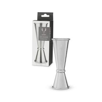True Vista Bar Cart Accessory Measured Double Cocktail Jigger Set Of 1,  Silver : Target
