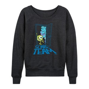 Women's - Disney - Scare Team Lightweight French Terry Wide Neck Long Sleeve Shirt - 1 of 4