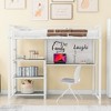 Metal Loft Bed, Twin Size, with Desk, Whiteboard, 3 Shelves, and Ladder - 2 of 4