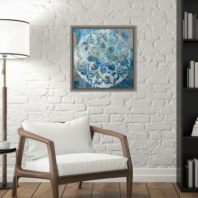 Indigo Medallion Abstract Canvas Wall Art Print