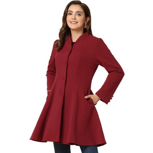 Allegra K Women's Lapel Single-Breasted Long Outerwear Winter Coats :  : Clothing, Shoes & Accessories