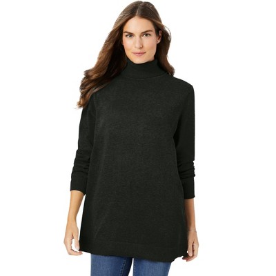 Woman Within Plus Size Perfect Long Sleeve Turtleneck Sweater
