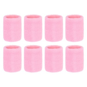 Unique Bargains Sweat Absorbent Elastic Tennis Badminton Basketball Wrist Sweatbands 8 Pcs - 1 of 4