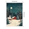 Amanti Art Red Houses and Snowy night sky by Pictufy Studio Canvas Wall Art Print Framed - 3 of 4